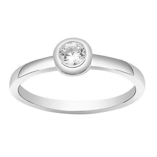Joanli Nor Amynor ring i rhodineret sølv med Swarovski-sten